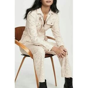 Free People Set The Tone Eyelet Jumpsuit